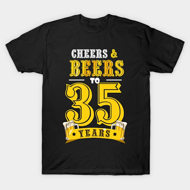 50th Birthday Beer Lover Cheers and Beers to 50 Years _35 T-Shirt by JaroszkowskaAnnass